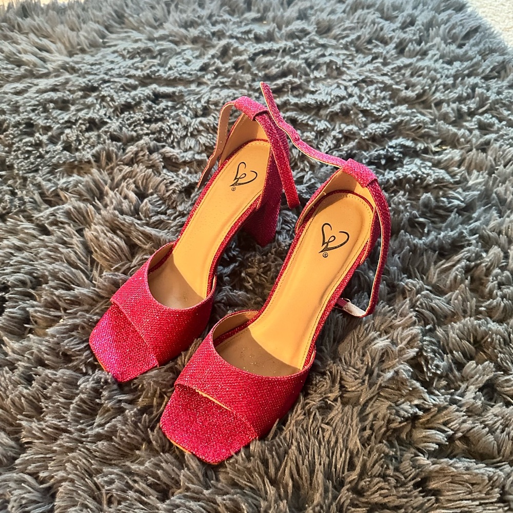 Pink sparkly Windsor heels
